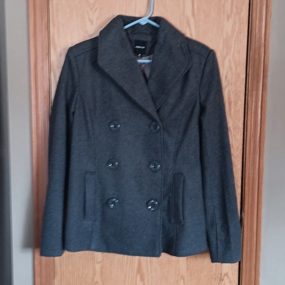 Ladies Rampage Wool Coat Dark Gray Sz. M